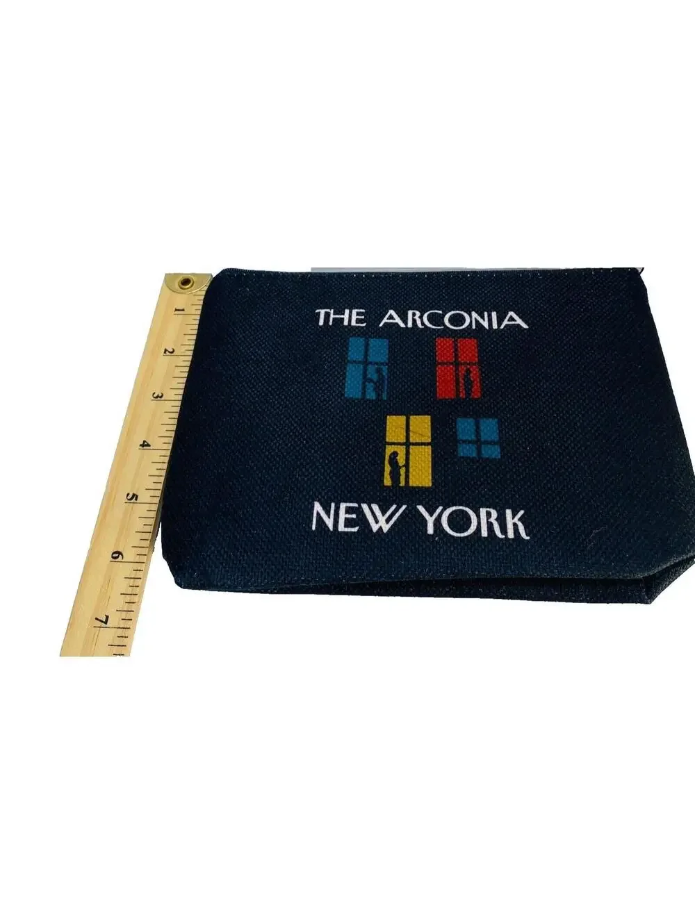 The Arconia New York Makeup Bag Pencil Case Zipper Top Black New